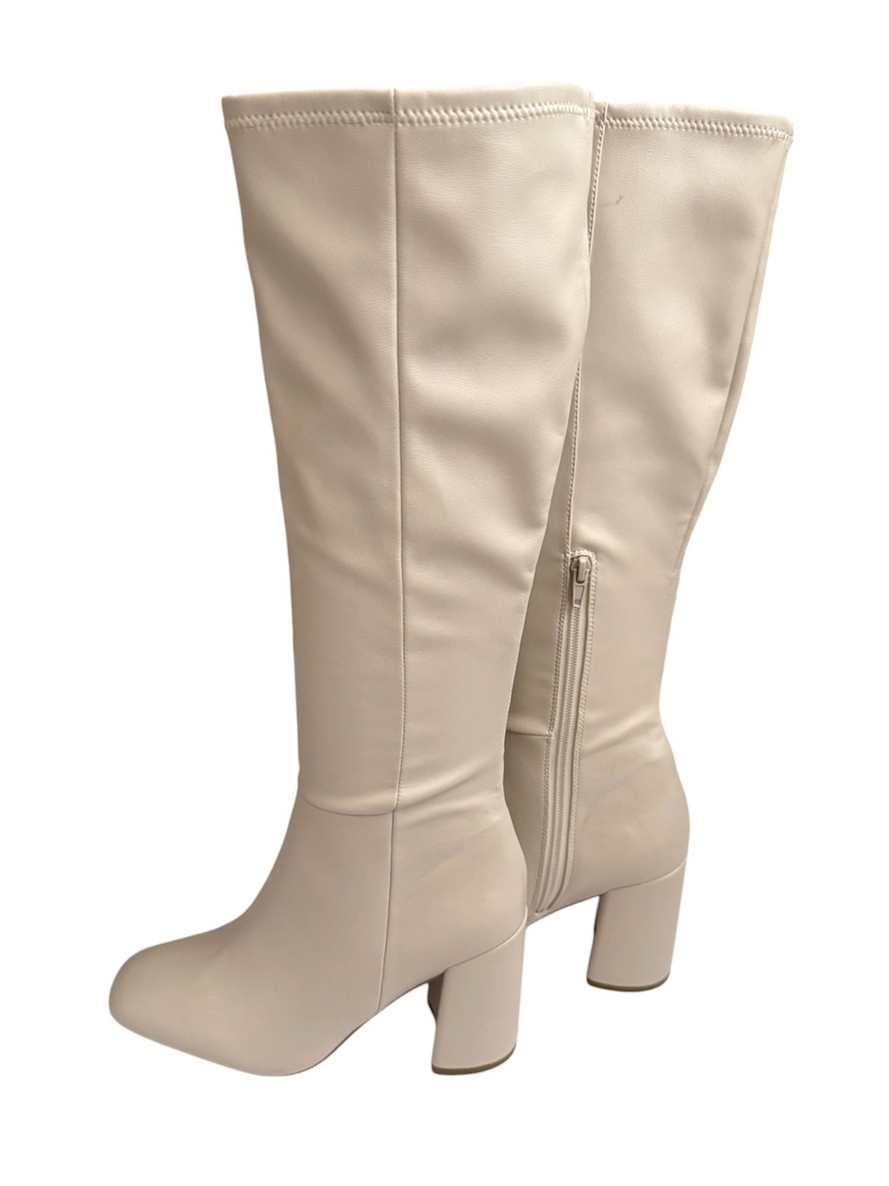 Steve Madden Cream Over-the-Knee Block Heel Boots